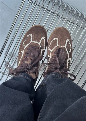 Crochet chocolate leather sneakers Crochet Chocolate ALOHAS